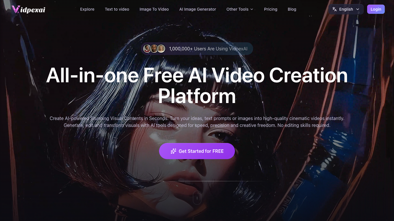 Free AI Video Generator, Image Generator, Text to Video & Avatar Maker | VidpexAI screenshot
